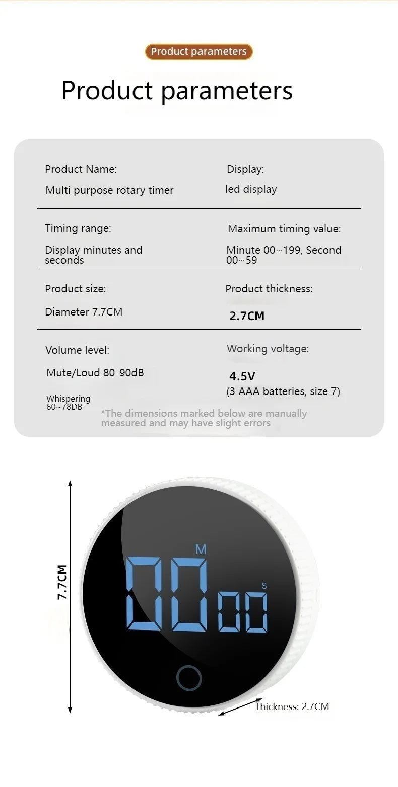 Kitchen magnetic timer rotating type Timer Timer Reminder Kitchen Barware Houseware Self-discipline learning countdown