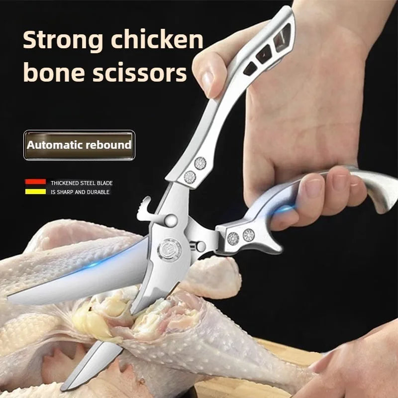 Stainless Steel Kitchen Food Scissors, A Multifunctional Kitchen Tool Suitable for Cutting Chicken Bones, Fish, and Vegetables