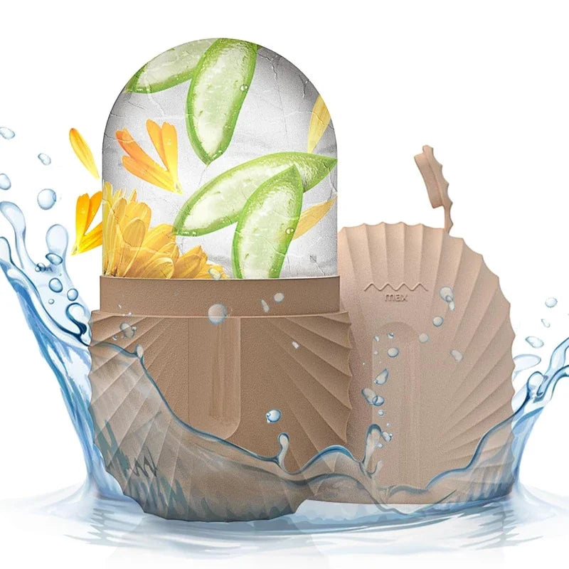 Ice Face Roller - Silicone Cold Therapy Massage Tool for Puffiness, Wrinkles & Pore Tightening