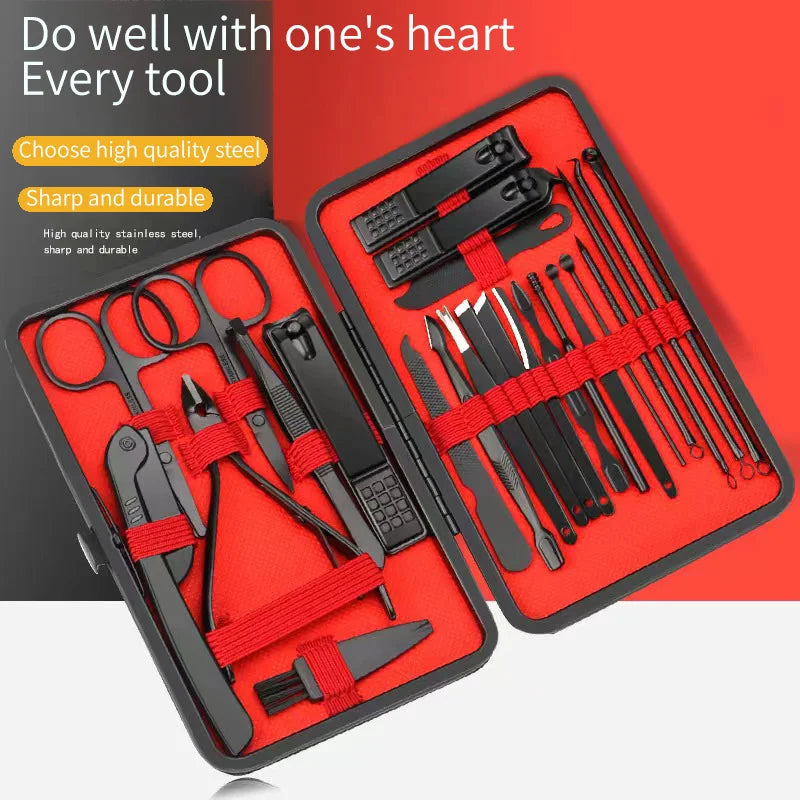 Professional Nail Clipper Set – Manicure & Pedicure Grooming Kit with Nail Trimmer, Cuticle & Ear Pick Tools