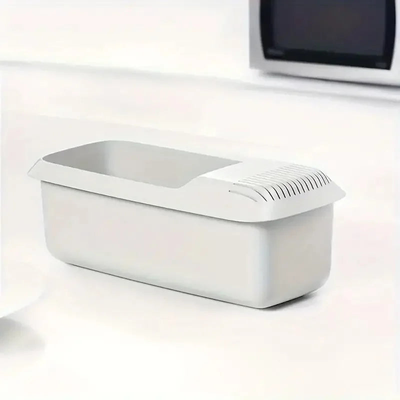 Kitchen Storage Box With Strainer Creative Drain Storage Basket Plastic Pasta Box Vegetable Washing Box Dishwasher Kitchen Tools