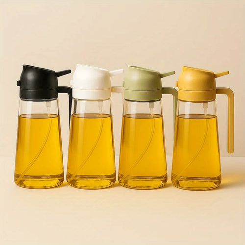 4-Pack 16oz (470ml) 2-in-1 Oil Sprayer & Dispenser – Drip-Proof Glass