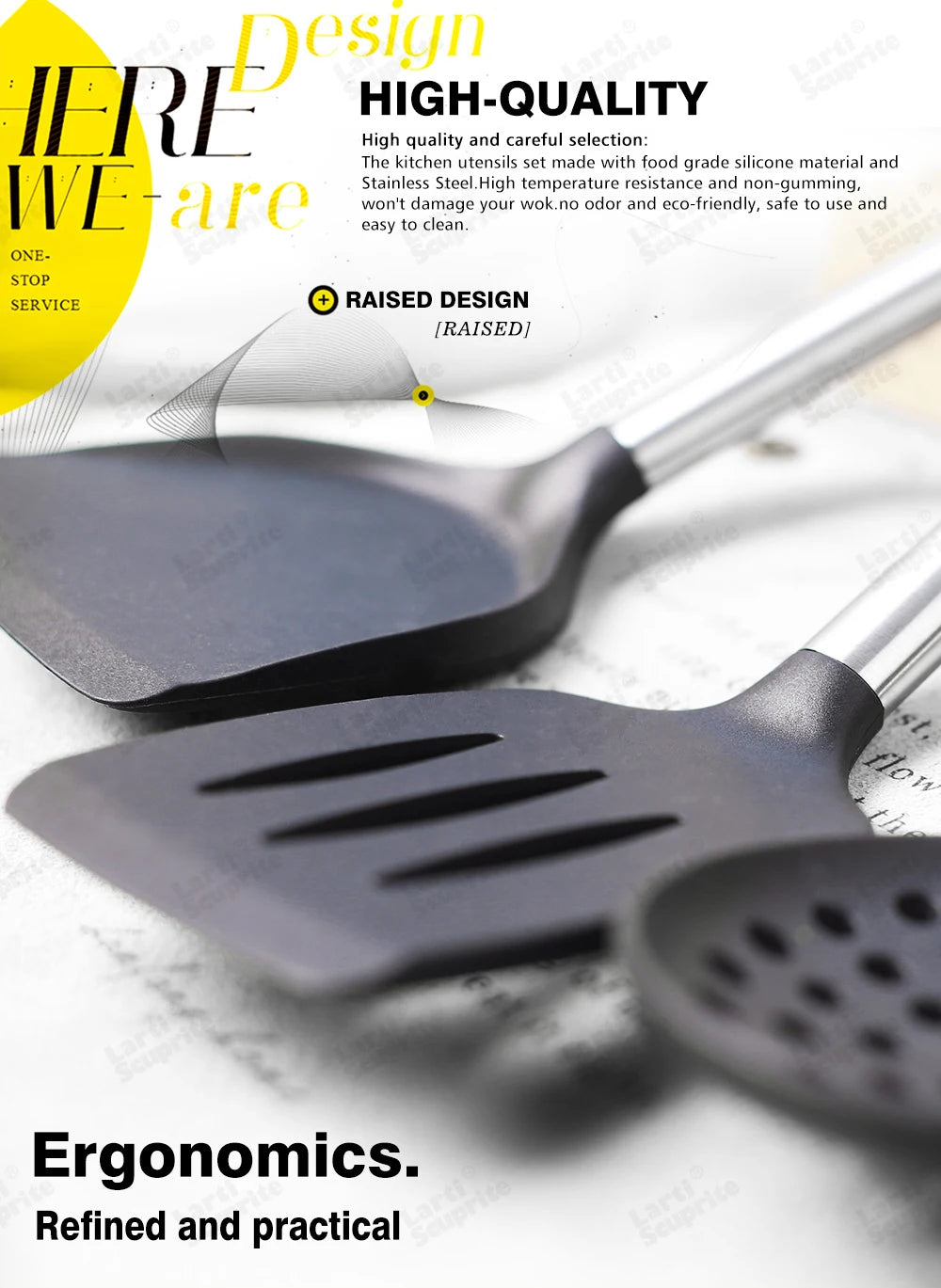 Quality Silicone Utensils Set Kitchen Cooking Tools Non Stick Kitchenware Accessories Heat Resistant Spatula Spoon Kit