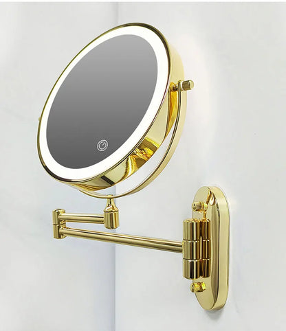8 inch Makeup Mirror Chrome 3x/5x/7x/10x Magnifying Double Side USB Charging Bathroom 3 color light Smart Cosmetic Mirrors