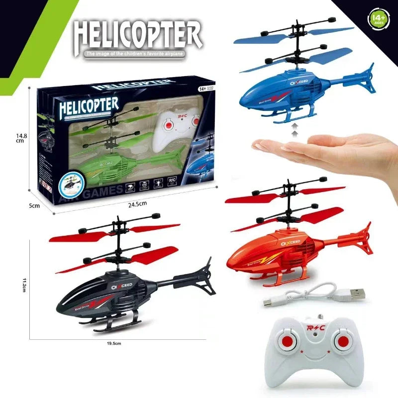 Remote Control Induction Helicopter Drone – Crash-Resistant, Dual-Mode Suspended RC Aircraft Toy with Lighting