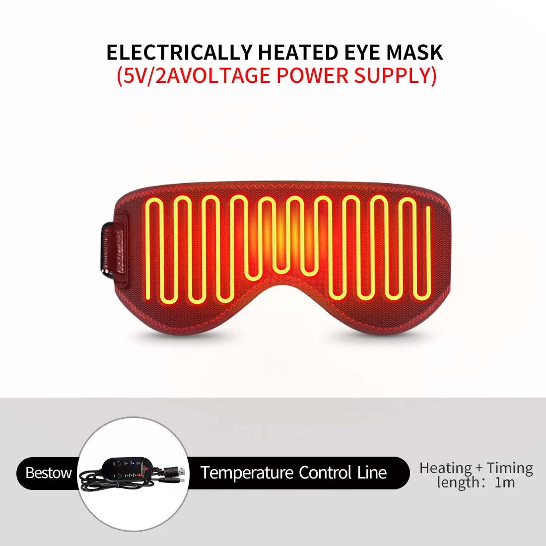Heated Eye Mask for Dry Eyes – Warm & Hot Compress with 3 Heat Levels for Sleep & Dark Circles