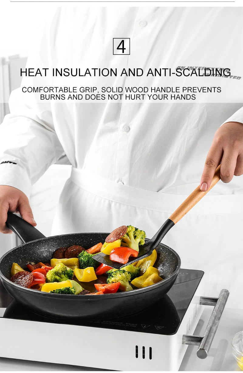 Silicone Kitchen Utensil Set BPA Free Kitchen Cooking Baking Tools Set Kitchen Accessories Gadgets Kitchenware With Container N.