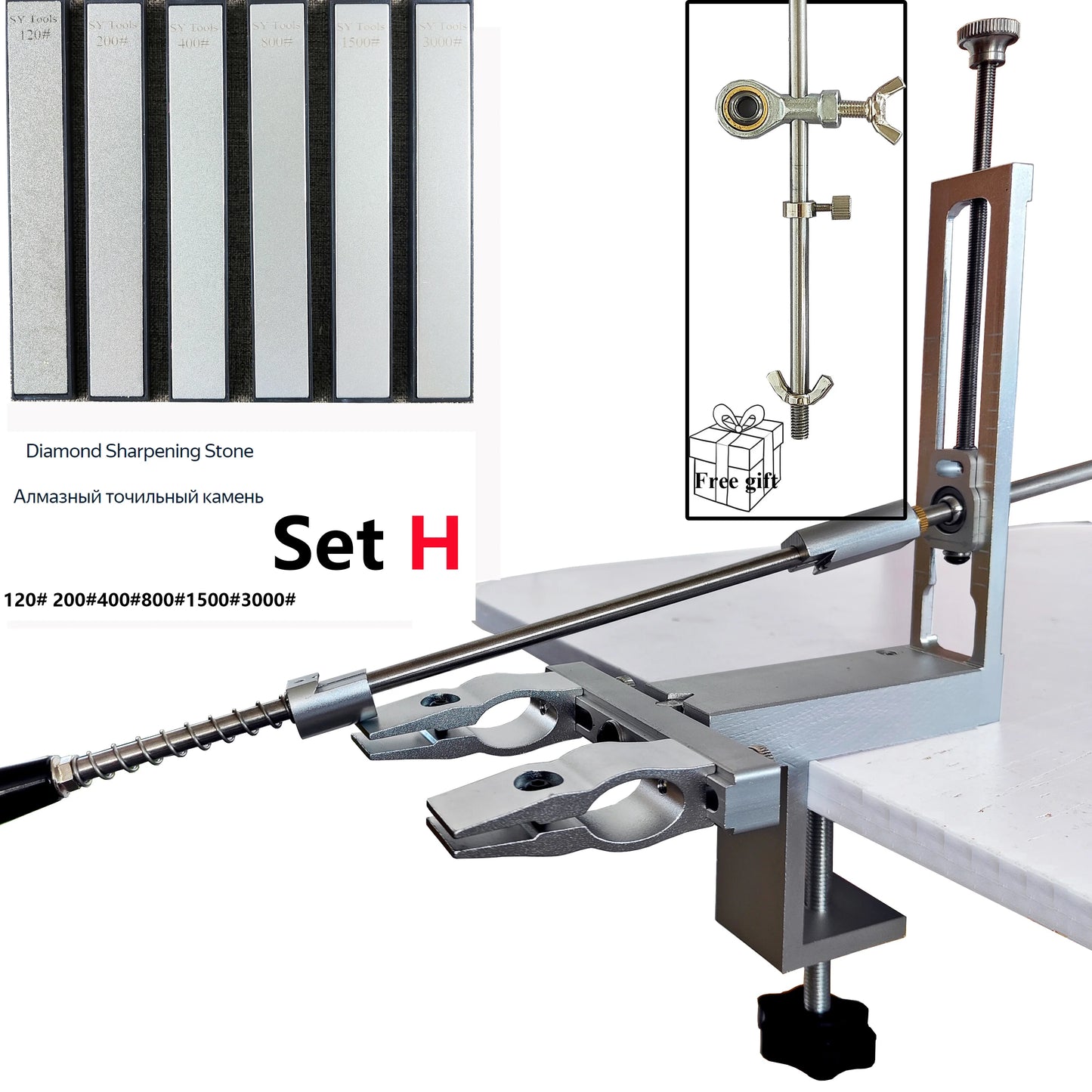 S09 Professional kitchen chef knives and accessories Knife sharpener machine with diamond rolling sharpener sharpening stone