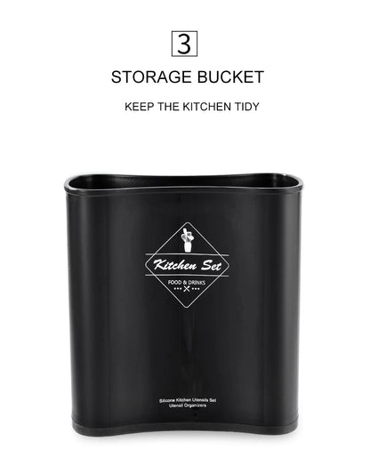 Silicone Kitchen Utensil Set BPA Free Kitchen Cooking Baking Tools Set Kitchen Accessories Gadgets Kitchenware With Container N.