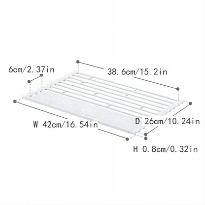 Kitchen Sink Dish Drain Rack Foldableing Roller Blind Flat Drain Storage Rack Spoon Chopsticks Tableware Leaking Storage Rack Large and Small