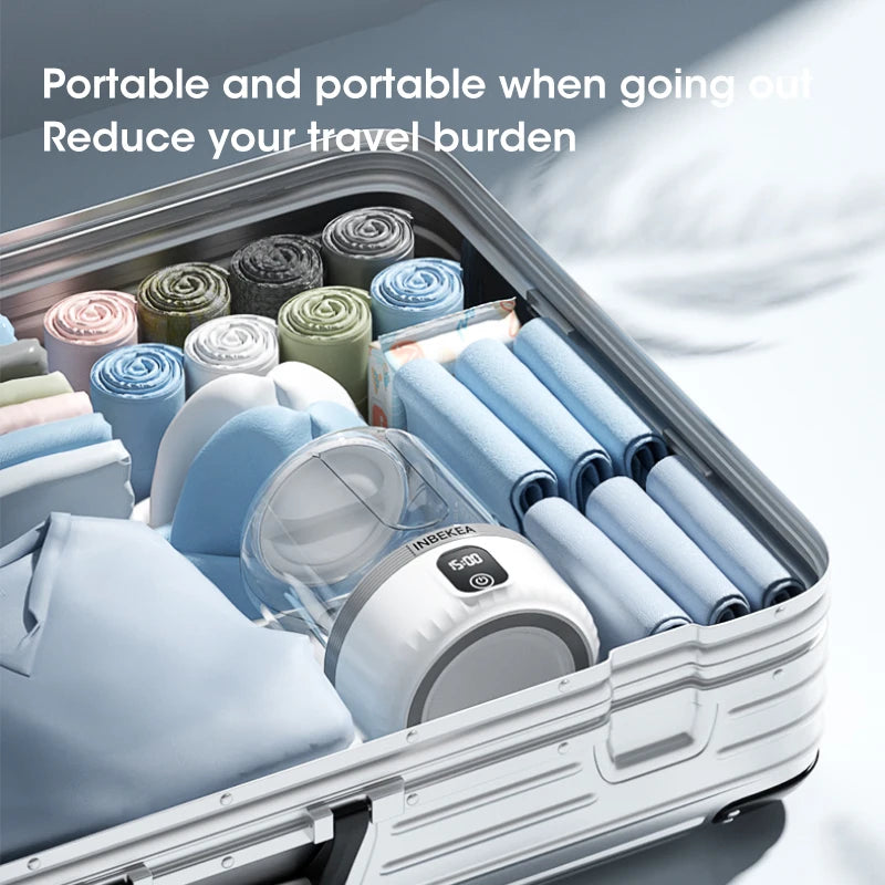 Wireless Underwear Washing Machine 1.5L – Portable Rechargeable Socks Cleaner with Blue Light