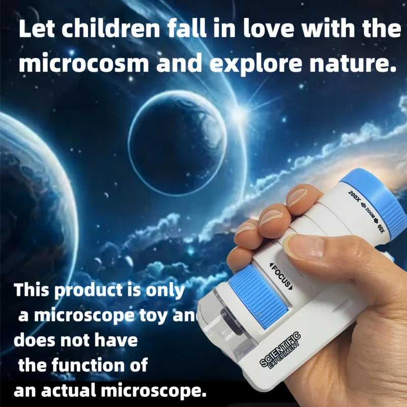 Handheld Microscope Kit for Kids – Home School Science Lab Educational Toy, Biological Exploration Birthday Gift