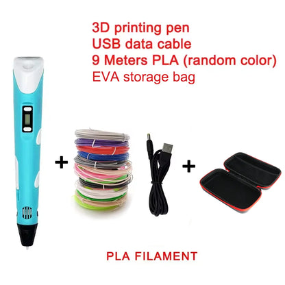3D Printing Pen with 9M PLA Filament – High-Temperature 3D Drawing & Graffiti Tool for Kids, Creative Toy Gift