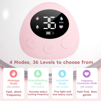 MAMIJOY Wearable Electric Breast Pump – 4 Modes, 36 Suction Levels, Hands-Free Milk Collector with 19/24mm Flange (EB50)