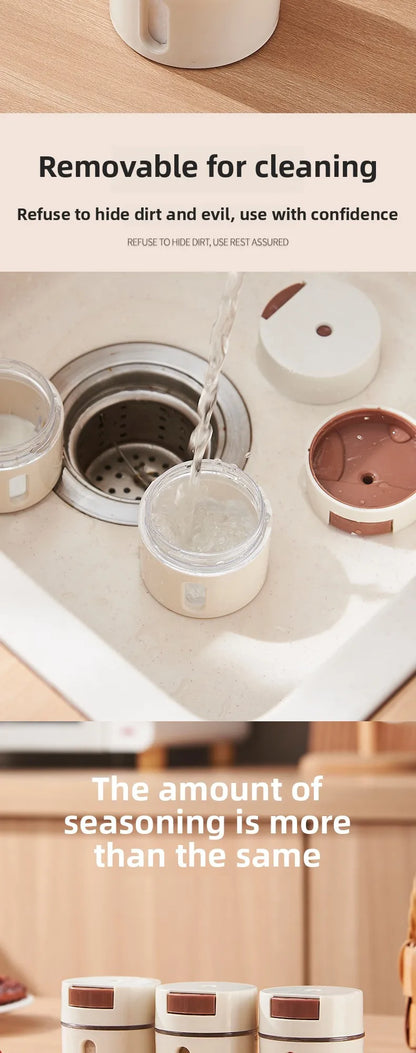 Kitchen Supplies Magnetic Spice Jars Set Pepper Seasoning Plastic Spice Tins Storage Jars Tins Sprays Organizer Rack Home