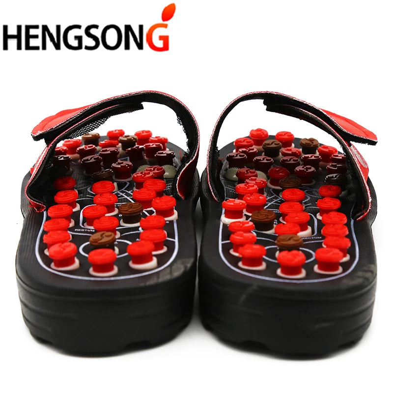 Acupoint Massage Slippers – Rotating Foot Massager Shoes, Unisex Home Flip Flops with Chinese Acupressure