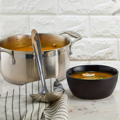 Stainless Steel Kitchen Set - 9 Piece Turning Knife, Spaghetti Spoon, Ladle, Spoon, Whisk, Tongs, Potato Mash and Tool Holder