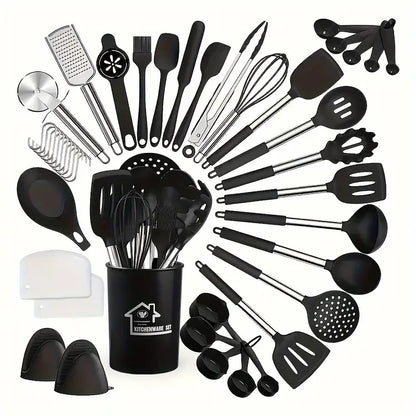 43 pieces, silica gel kitchenware set, high-temperature non-stick kitchen non-silica gel pot spatula cooking tool set