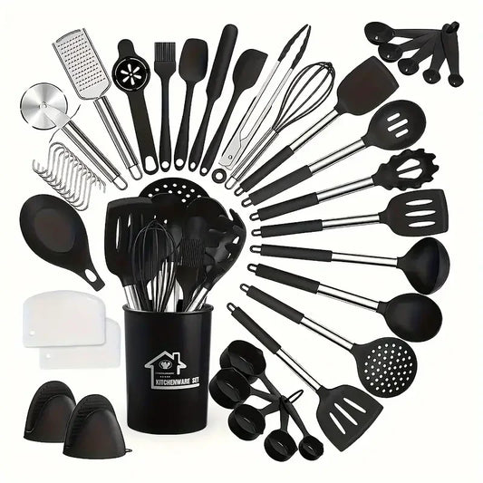 43 pieces, silica gel kitchenware set, high-temperature non-stick kitchen non-silica gel pot spatula cooking tool set
