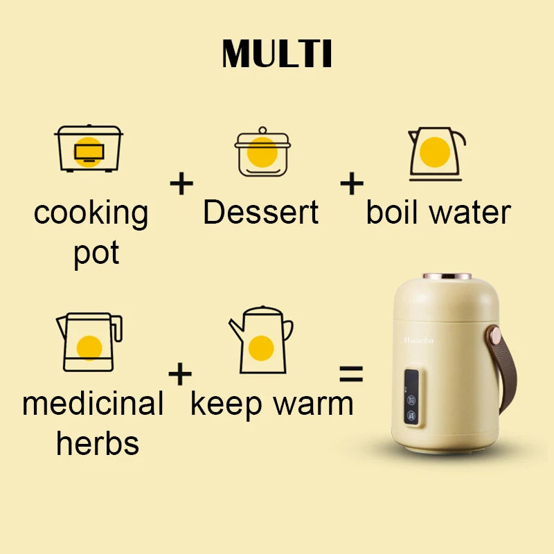 Portable Electric Hot Water Cup & Mini Rice Cooker – Fast Heating Stew Pot for Soup, Porridge & Travel Cooking