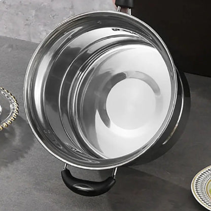Kitchen Cookware Stainless Steel Deep Fryer Pot with Frying Basket and Steamer Japanese Pasta Pot Visible Lid Stockpot Noodle