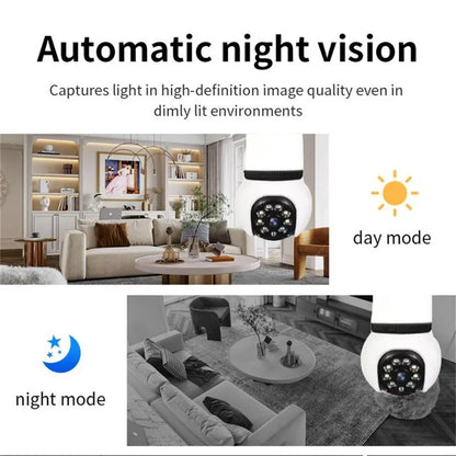 8MP E27 Bulb Wireless Camera LED Bulb & Cameras 2in1 WiFi Two-way Audio Security Surveillance CCTV Security PTZ Cam Smart Tracking
