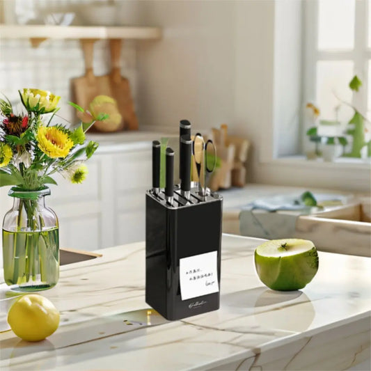 Kitchen Accessories Square Knives Stand Plastic with Anti-slip Mat Inserted Knives Holder Detachable Knives Storage Box Scissor