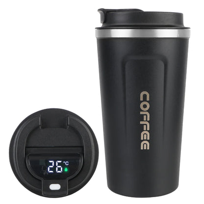 Car Coffee Mug - 380ml & 510ml Leak-Proof Thermos Travel Cup, Double-Wall Stainless Steel Vacuum Mug