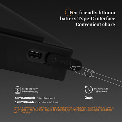 MHW-3BOMBER Digital Coffee Scale – High-Precision Rechargeable Espresso Kitchen Scale