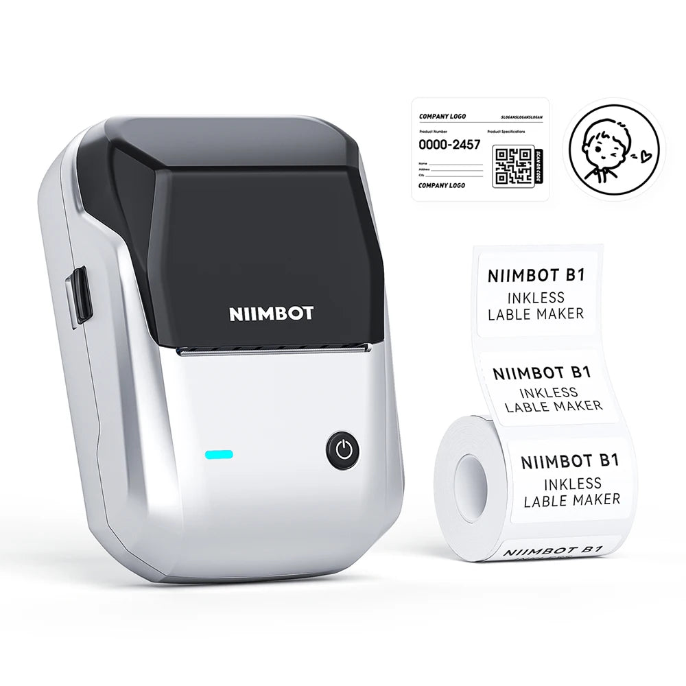 NIIMBOT B1 Portable 2-Inch Thermal Label Printer – Mini Bluetooth Sticker & Adhesive Tape Printer for Smartphones & PC