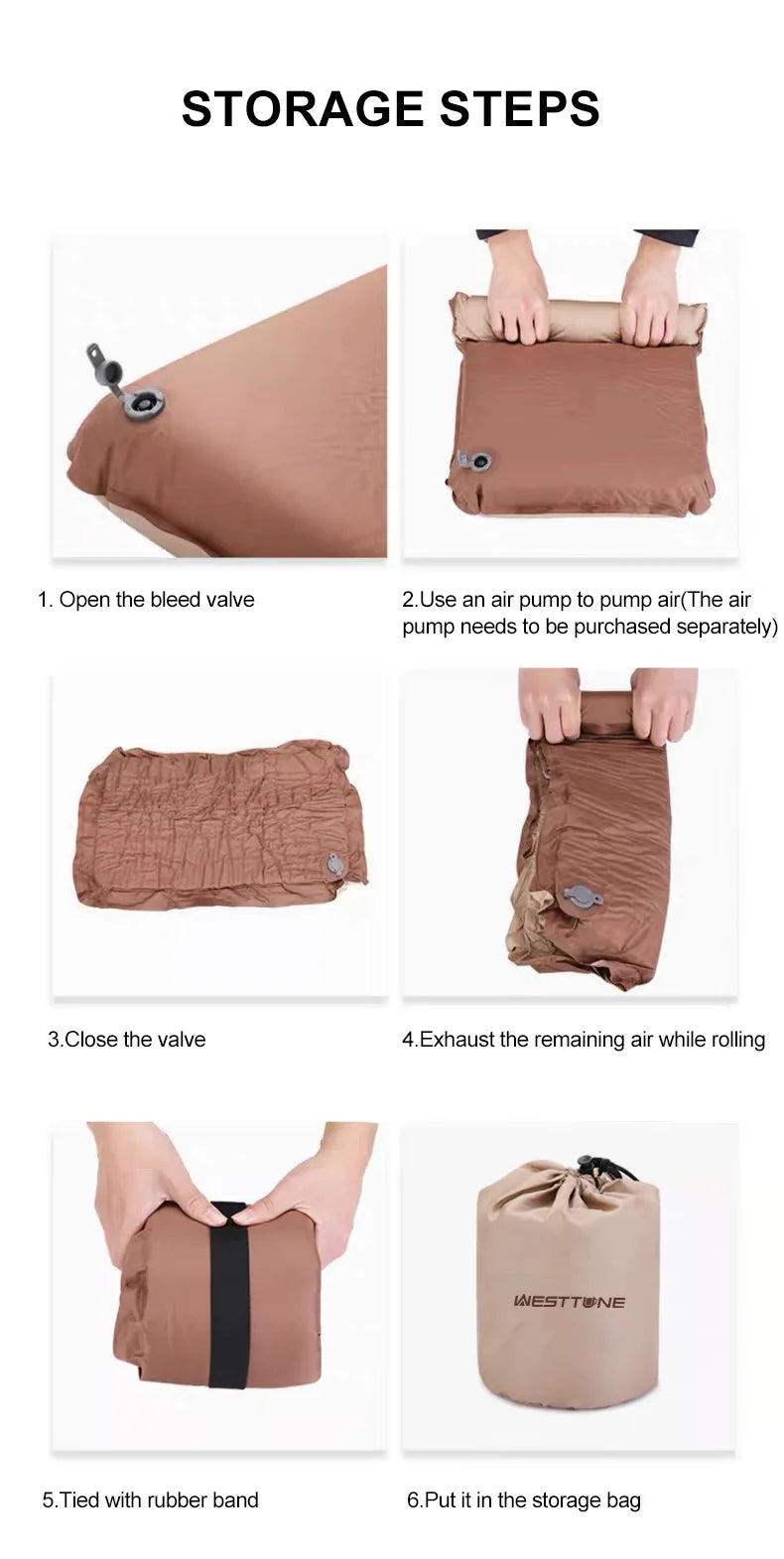 Camping Pillow – Portable Self-Inflating 3D Ultralight Compact Sleeping Pillow for Outdoor Travel & Neck Support