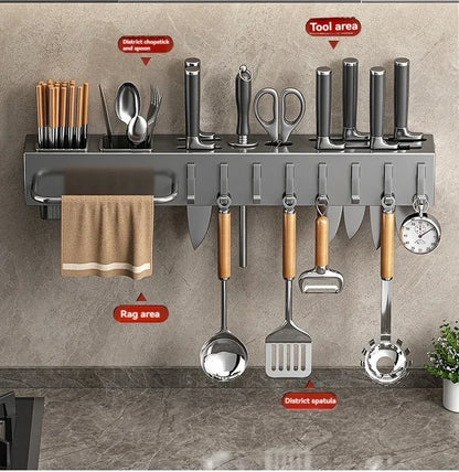 kitchens accessories Rack Wall Mounted Multifunctional Rack All-in-One Organizer knife
