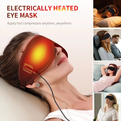 Heated Eye Mask for Dry Eyes – Warm & Hot Compress with 3 Heat Levels for Sleep & Dark Circles