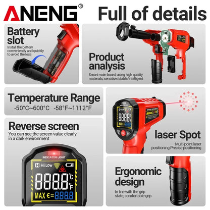 ANENG TH203 Infrared Thermometer – Non-Contact Gun for Instant -50°C to 600°C Readings
