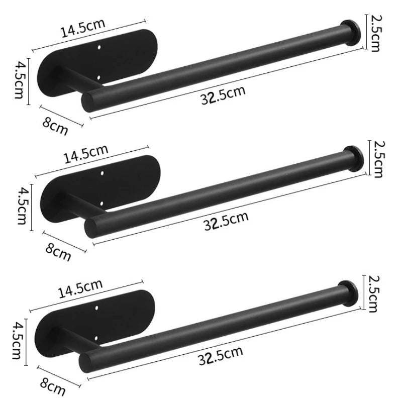 Stainless Steel Wall-Mounted Toilet Paper Holder & Kitchen Towel Rack – Adhesive, Rustproof, Space-Saving