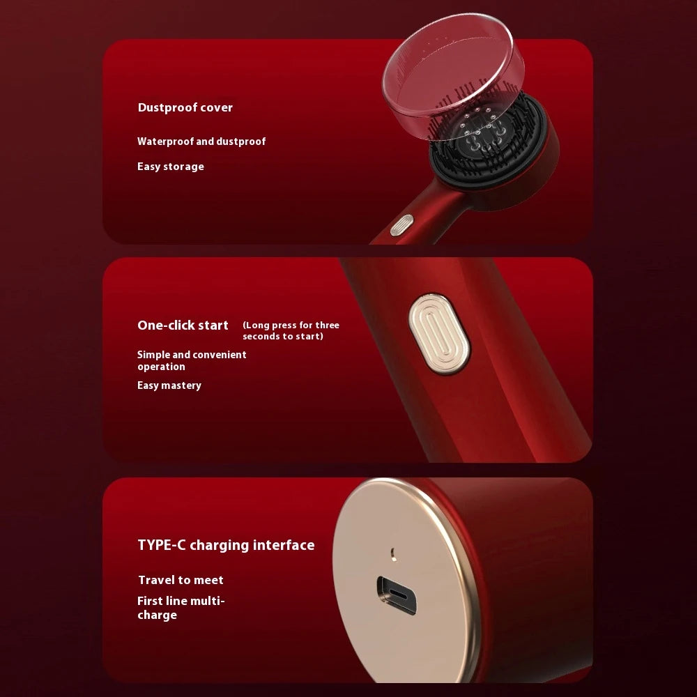 Electric Vibration Massage Comb – Red Light Therapy Scalp Brush for Hair Growth & Anti Hair Loss