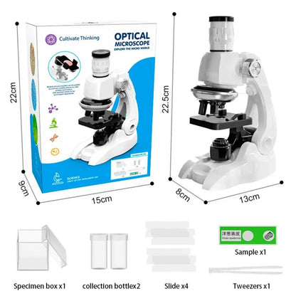 HD Kids Microscope Kit - 200x to 1200x Magnification with Specimens for Beginners
