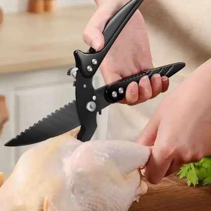 Kitchen scissors Black titanium stainless steel strong chicken bone shears household chicken duck goose bone scissors