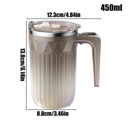 450ml Automatic Self-Stirring Heated Coffee Mug – Rechargeable Mixing Cup with