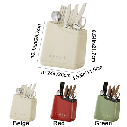 Stable Knives Storage Rack Large Capacity Anti-slip Chopstick Bucket Space Saving Plastic Cutlery Organizer Kitchenware