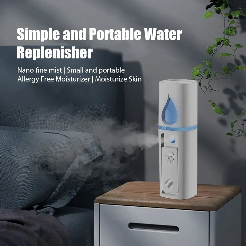 NANO FACIAL MISTER PORTABLE MINI FACE MIST HANDY SPRAYER COOL FACIAL STEAMER Humidifier for Room Outdoor & Indoor
