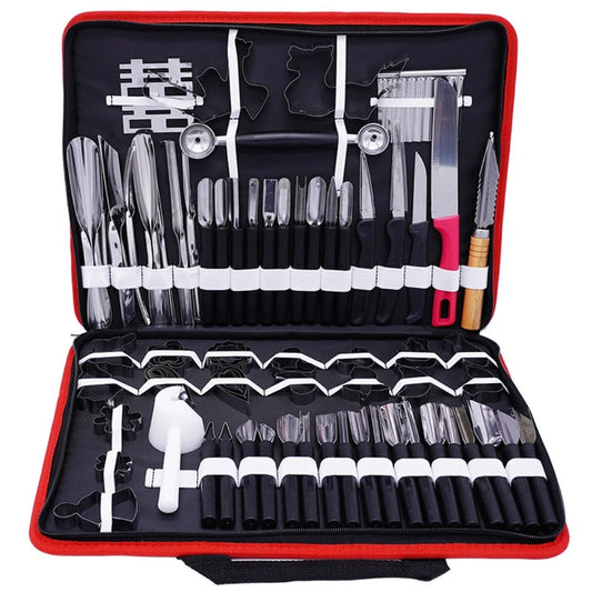 80 pieces of portable cutting knife, vegetable and fruit food kit, carved wooden kitchen.