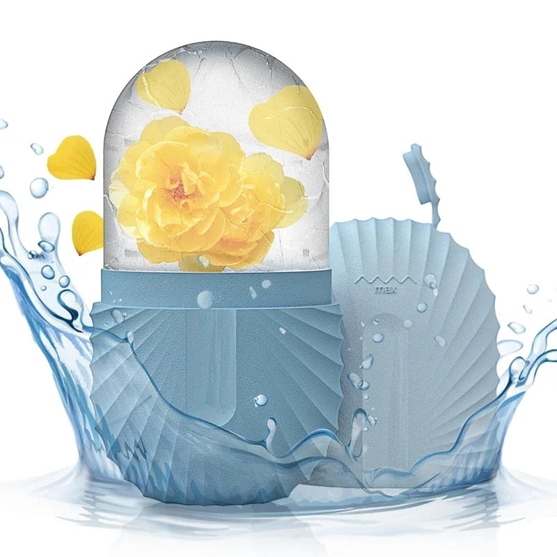 Ice Face Roller - Silicone Cold Therapy Massage Tool for Puffiness, Wrinkles & Pore Tightening