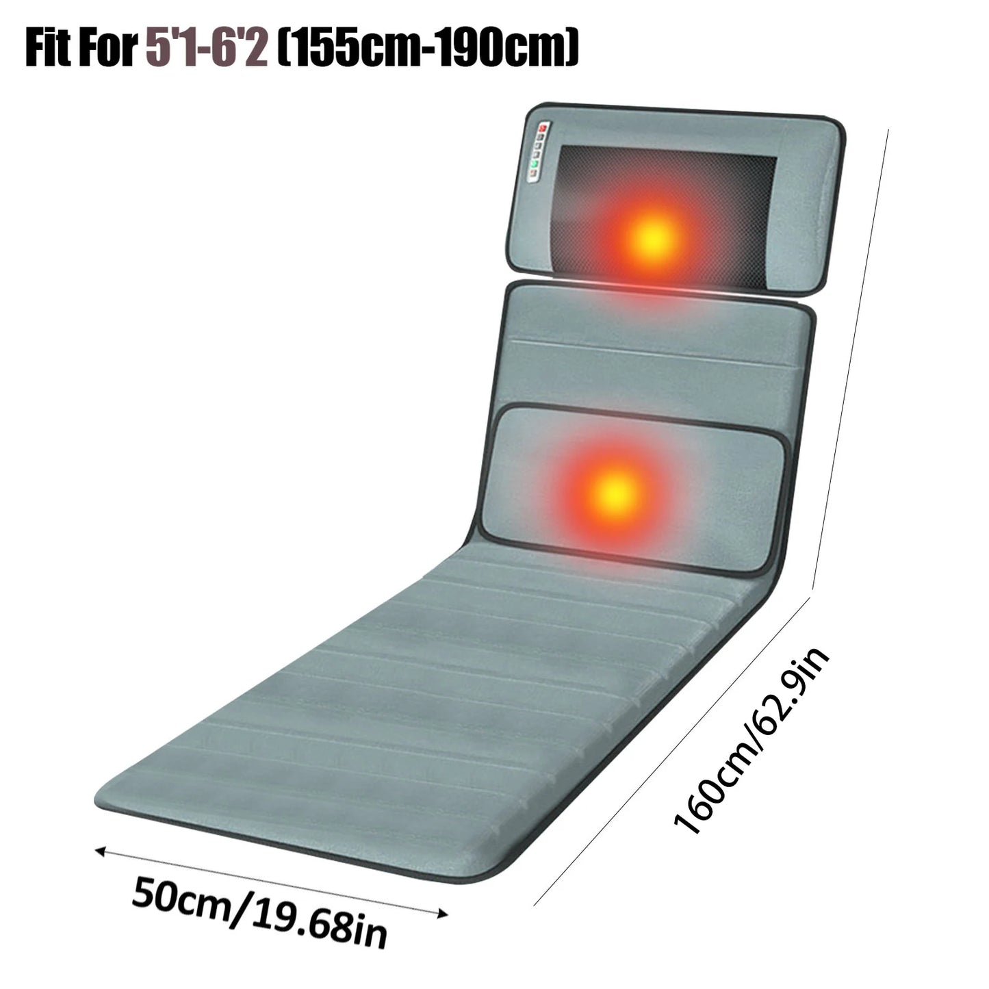 Full Body Electric Massage Mat – Lightweight Vibrating Bed Massager for Back, Neck & Hips