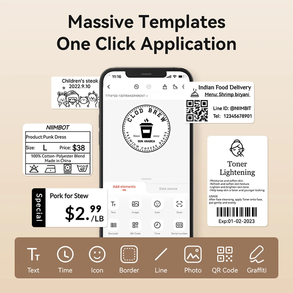 NIIMBOT B1 Portable 2-Inch Thermal Label Printer – Mini Bluetooth Sticker & Adhesive Tape Printer for Smartphones & PC