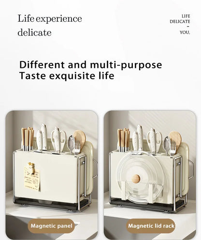 Kitchen Knife Rack Wall-mount Cutting Board Storage Racks Household Multifunctional Countertop Chopping Board Storage Rack