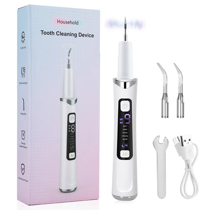 5 LED Ultrasonic Dental Scaler – 9 Levels Plaque, Stain & Tartar Removal Tooth Cleaner