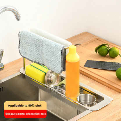 Kitchen Sink Drain Stretchable Basket Lightweight and Easy to Install Shelf for Store Kitchen Small Accessories
