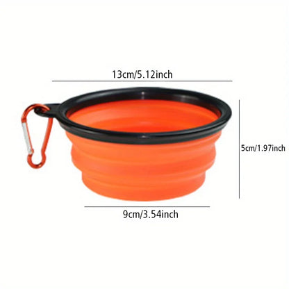 Portable Silicone Dog Travel Bowl – Foldable Dog Food & Water Bowl with Lip for Outdoor Walking