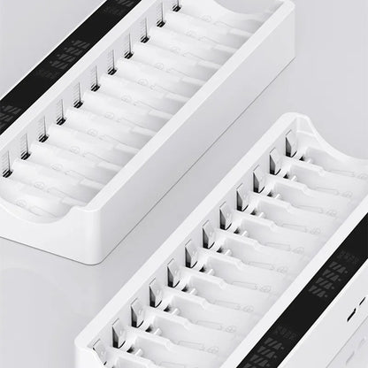 12-Slot AA/AAA Battery Charger – 1.2V Smart Fast Charge & Discharge LCD Recharger for Ni-MH Batteries
